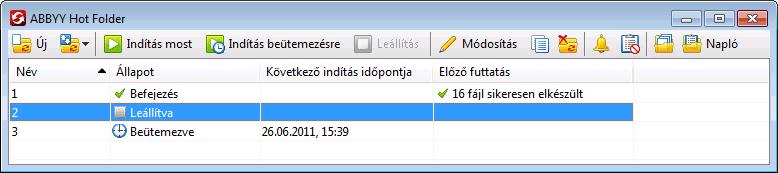 Az ABBYY Hot Folder telepítése és indítása Főablak Feladatok létrehozása Feladat tulajdonságainak módosítása Az eredmények naplózása Az ABBYY Hot Folder telepítése és indítása Alapértelmezésként az
