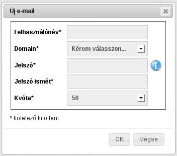 3.5. ábra. Új e-mail cím létrehozása 3.6. ábra. Új e-mail átirányítás létrehozása Telefonszám - Speciális beállítások Lehet ség van egy adott telefonszámhoz tartozó speciális hívási beállítások szerkesztésére.