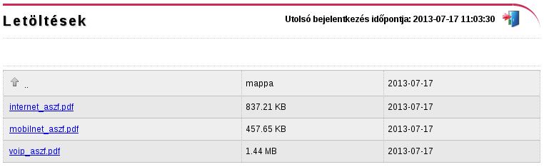7. fejezet Letöltések Menüpont alatt hasznos nyomtatványok letöltésére van lehet ség (pl.