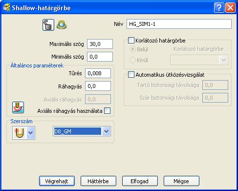 generáljunk egy shallow határgörbét HG_SIM1_1 néven.