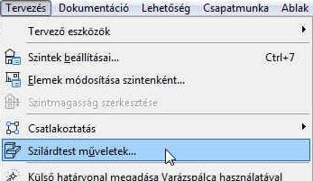Mint a korábbiakban láttuk, ha a magasságnak a képernyőn látható bármely másik ponttal azonos magasságot kívánunk megadni, akkor csak arra a pontra kell az kurzurt vinni és arra kattintva átveszi a