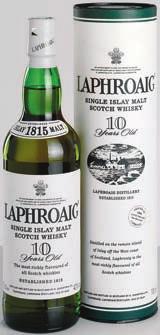 LAPHROAIG SINGLE MALT 10 ÉVES : 40% V/V 0,7 l/db 5150,- 7873, 23 9999,-