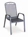 Acél & fém KLASIK SZÉK 31% AKCIÓS KEDVEZMÉNNYEL MINDEN TERMÉKRE A rakásolható fémhálós szék, a háttámlán elhelyezett tetszetős mintával, kényelmes kartámasszal és stabil