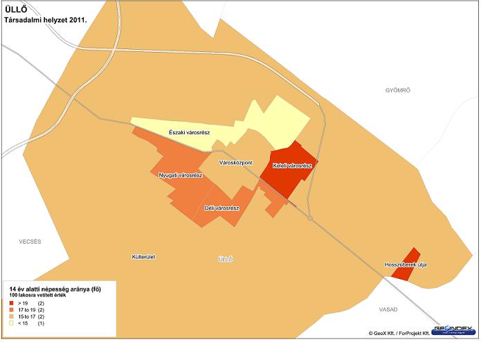 periódus alatt jelentõs fiatalodást következett be, a Keleti városrészben (1,8 százalékpontos növekedés), valamint a Városközpontban (1,5 százalékpontos növekedés).