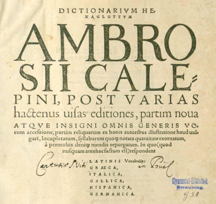 Az első kétnyelvű (latinmagyar) a Szenci Molnár Albert által összeállított Nürnbergi szótár 1604-ből.