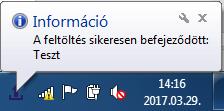meg a tálcán a felhasználó számára