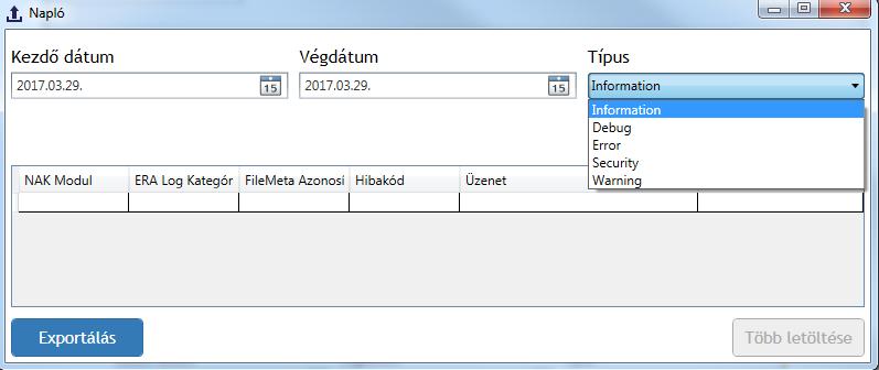 Válassza ki a tetszőleges Típust a legördülő listából (41. ábra)! 41.