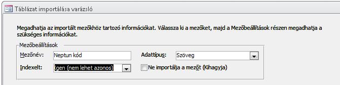 SZE INFORMATIKAI KÉPZÉS 5 Dátum/idő: Dátumok és időpontok Hivatkozás: Hivatkozások, például e-mail címek Feljegyzés: Hosszú vagy formázást használó szövegblokkok.