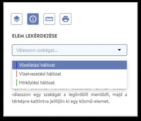 Közműtérkép keresés 3.4. Elemek lekérdezése A keresett területre zoomolással megjelennek a közművezeték-üzemeltetők által szolgáltatott hálózatok nyomvonalai.