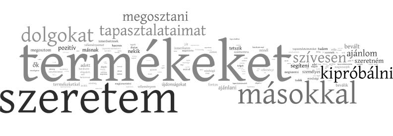 A FOGYASZTÓK SEGÍTŐ SZÁNDÉKKAL AJÁNLANAK MÁSOKNAK TERMÉKEKET Kérdés: Mi motivál abban, hogy egy terméket/márkát ajánlj másoknak, vagy hogy az arról alkotott véleményedet megoszd barátaiddal,