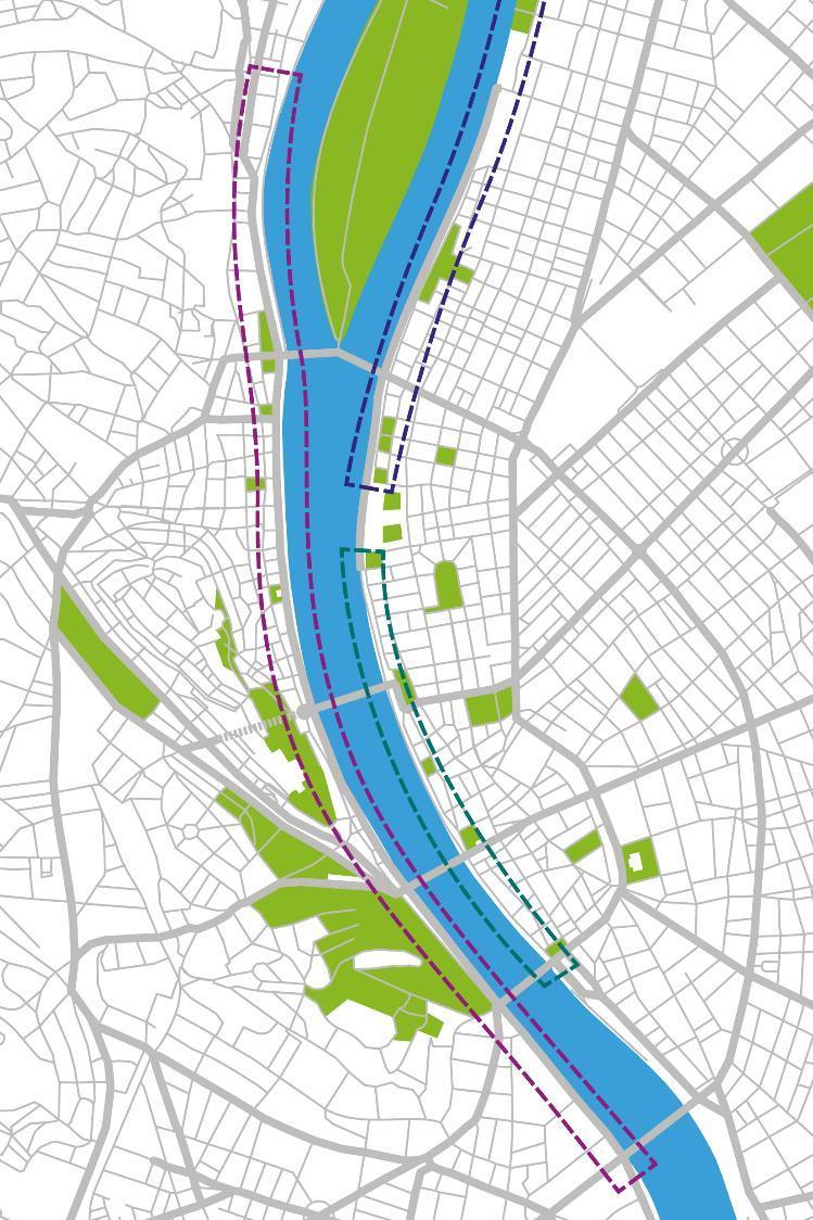 A belvárosi Duna-partok megújítása I. szakasz: KOSSUTH TÉR FŐVÁM TÉR Megvalósítás 2020-ig id. Antall József rakpart Jane Haining rakpart Belgrád rakpart Széchenyi tér II.