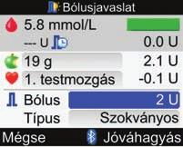 Jelölje ki a vcmérés menüpontot, és nyomja meg a = gombot. A vércukormérés végzésére vonatkozó információk a Kezdő felhasználóknak szóló használati útmutatóban találhatók.