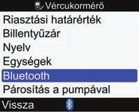 Az inzulinpumpa kommunikációjának (Bluetooth vezeték