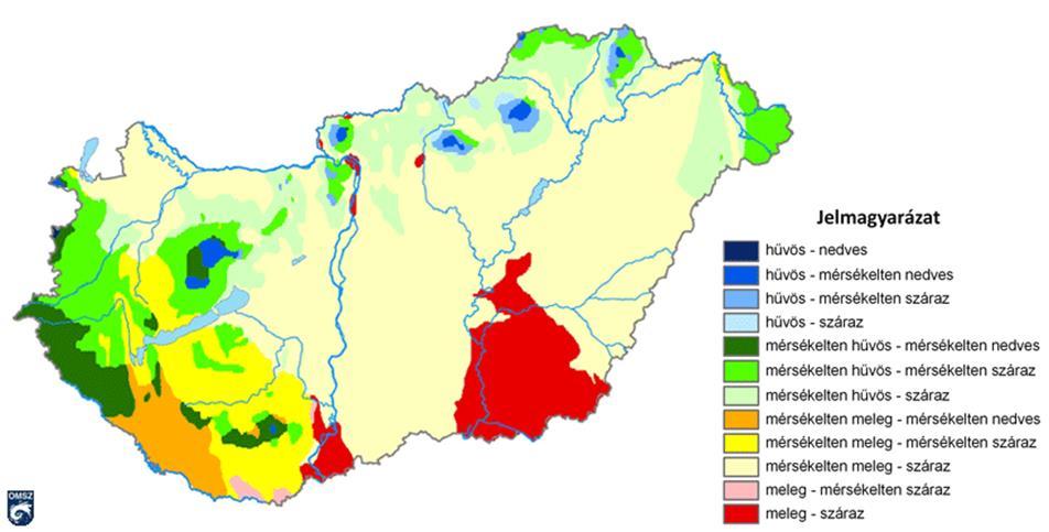 MAGYARORSZÁG ÉGHAJLATI KÖRZETEI ARIDITÁSI