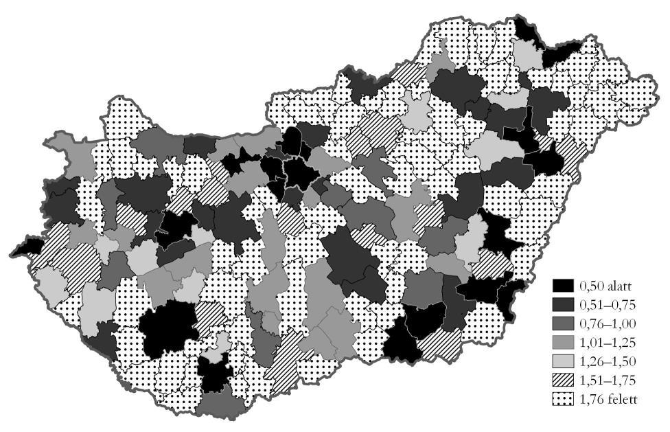 fióksűrűség országos rátája 3 220