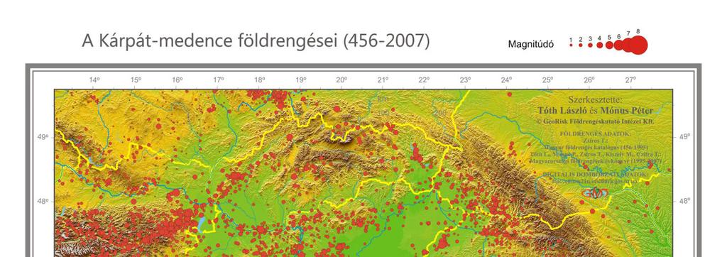 1. ábra A Kárpát-medence földrengései (456 2007) (Forrás: foldrenges.