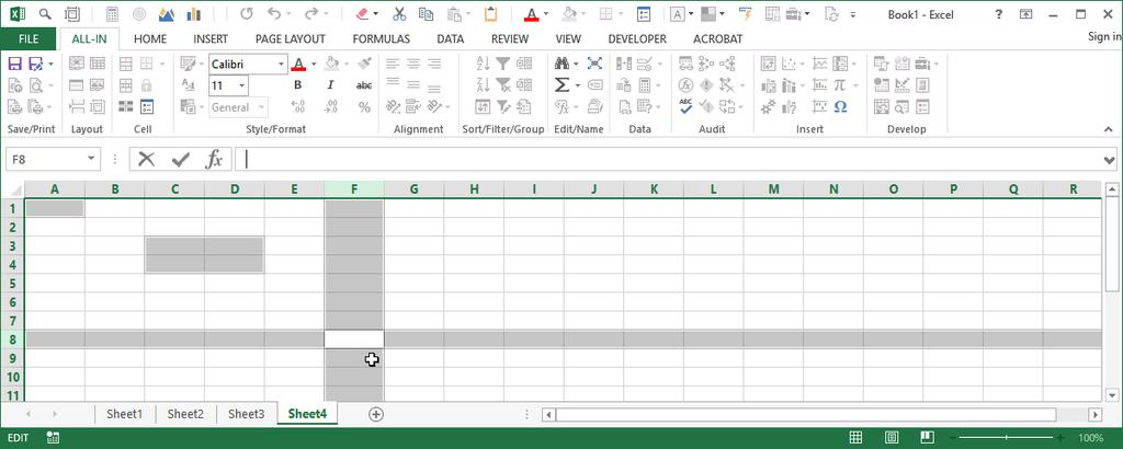 Programablak Excel munkafüzet xls vagy xlsx/xlsm fájl tetszőleges számú munkalap 256 16 384 oszlop, 65 536 1 048 576 sor (kompatibilitás?!) a cella jele az oszlop betűje és a sor száma, pl.