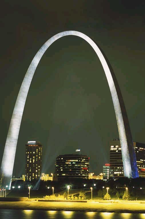 St. Louis Arch adatok: tengely legmagasabb pontja: fél szélesség: keresztmetszet a talapzatnál: keresztmetszet a tetőpontban: együtthatók: középvonal egyenlete: y = a [
