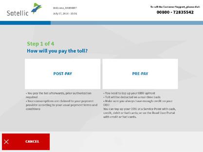 10 12. Choose payment method for the toll. In this procedure we explain pre-paid. Válassza ki az útdíj fizetési módját.