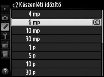 c: Időzítők / AE-rögzítés c1: Kioldógomb AE-L G gomb A Egyéni beállítások menü Ha a Be lehetőség lett kiválasztva, az expozíció rögzítésre kerül, miközben félig lenyomva tartja a kioldógombot.