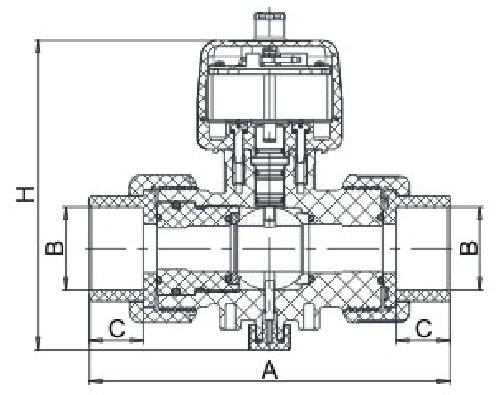 5 24V PPO CBV-80 Elektronikus golyós szelep DN80 232 Ø90,5 51