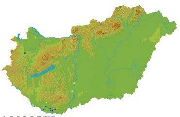 váltak ismertté. A dunántúli állomány három korábban is ismert térséghez köthető: Baranya megye déli része, illetve a Duna magyarországi alsó szakasza, továbbá a 1.