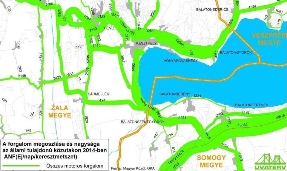 számú út Balatonszentgyörgy - Fenékpuszta - Keszthely elkerülő szakasz és az M7 autópálya közötti szakaszának gyorsforgalmi úttá fejlesztése, illetve megépítése keretében kerülhet sor.