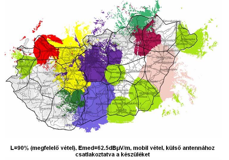 A hét UHF sávi multiplex hálózatban a csatornakiosztást befolyásoló tényezők: