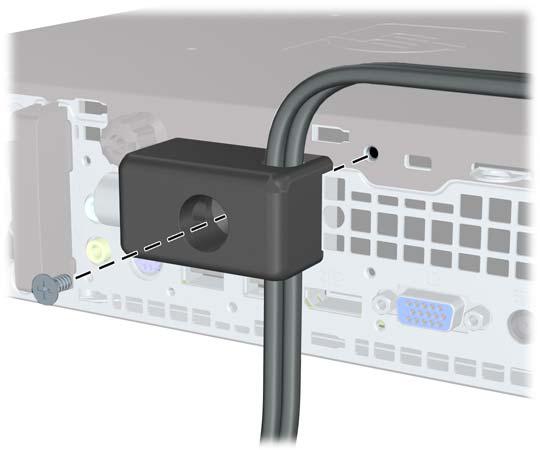 3. Rögzítse a zárat a számítógép vázához a mellékelt csavarral. C-6 ábra A zár rögzítése a házhoz 4.