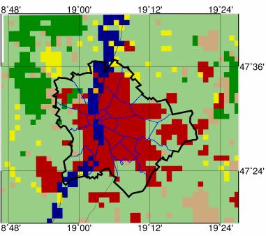 Ehhez az ingyenesen hozzáférhető és online szerkeszthető OpenStreetMap és a műholdképek alapján készült CORINE 2006 adatbázisokat használtuk, a készített