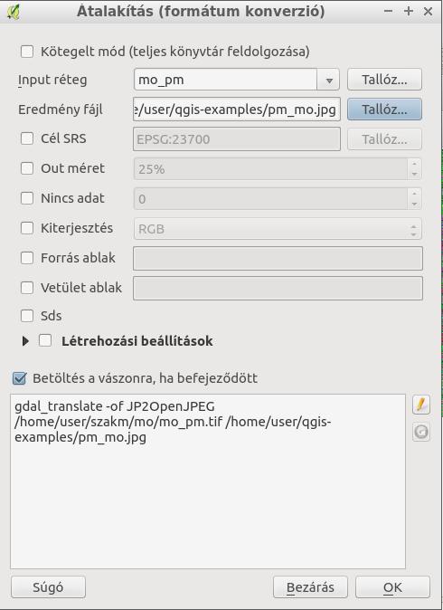 GDAL példák gdal_translate - QGIS programból is használható Formátum váltás Vetület váltás Kicsinyítés Átlátszó pixelek Színes/szürke