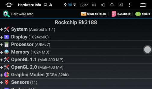 RK3188, quad core, 4x1.6GHz Android 5.1.1 1GB/16GB 1024x600 Tolatókamera Tolatókamera azonnal átvált, amit hátramenetbe kapcsolom. Beállíható, hogy a zene hangereje mennyit változzon tolatáskor.