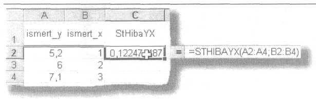 AZ EXCEL STATISZTIKAI FÜGGVÉNYEI Stnormeloszl(z) A függvény a standard normális eloszlás eloszlásfüggvényének értékét számítja ki a megadott z helyen.
