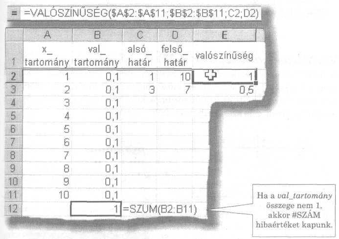 Ha a konstans értéke IGAZ vagy nem adjuk meg, akkor a függvény a b értékét a normál módon számítja ki, míg HAMIS esetén a b értéke 0 lesz, azaz az y értékeket az y = mx egyenlet fogja megadni. 234.