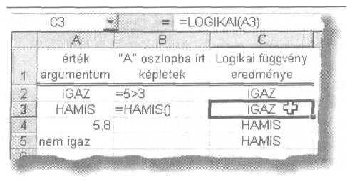 Az ábrán a két függvény - Iseven és az Isodd - együtt látható. 323. ábra: Logikai függvény N (érték) A függvény az értéket számmá alakítja.