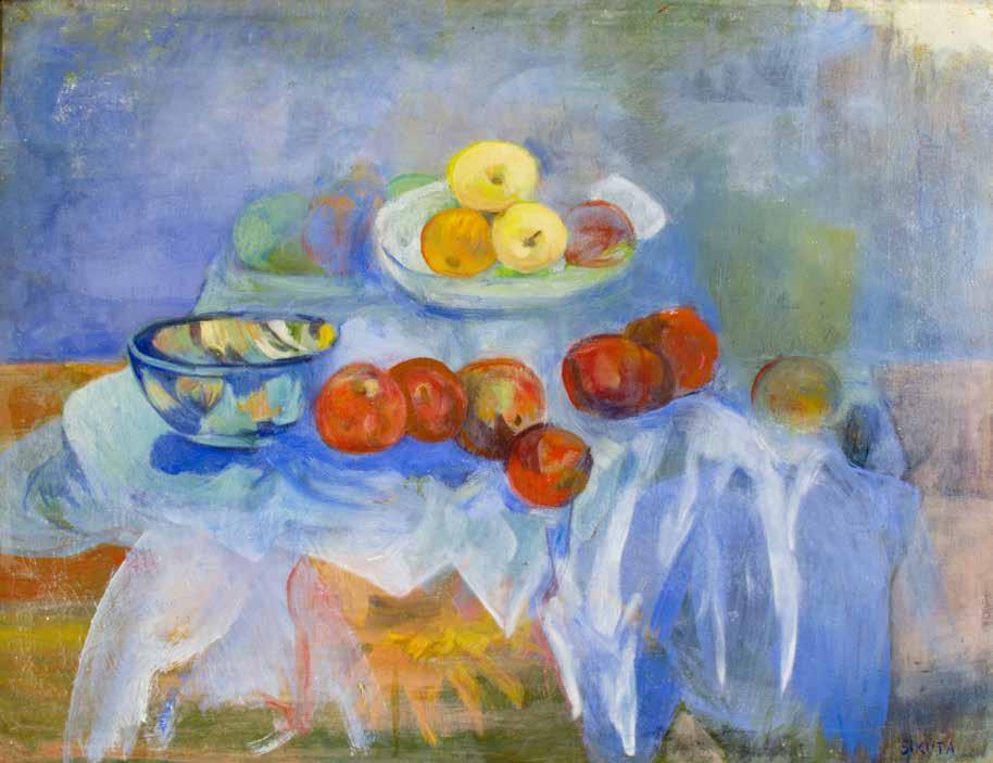 231. tétel SIKUTA GUSZTÁV ( 1919-1985 ) Csendélet almákkal 63 x 83