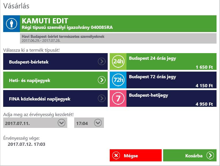 4 VÁSÁRLÁS 1. A vásárlás elkezdéséhez kattintson a név melletti Kosár ikonra!