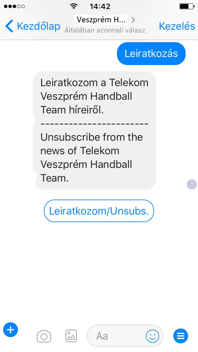 CHATBOT HASZNÁLATA Leiratkozni a Menü rendszerben a