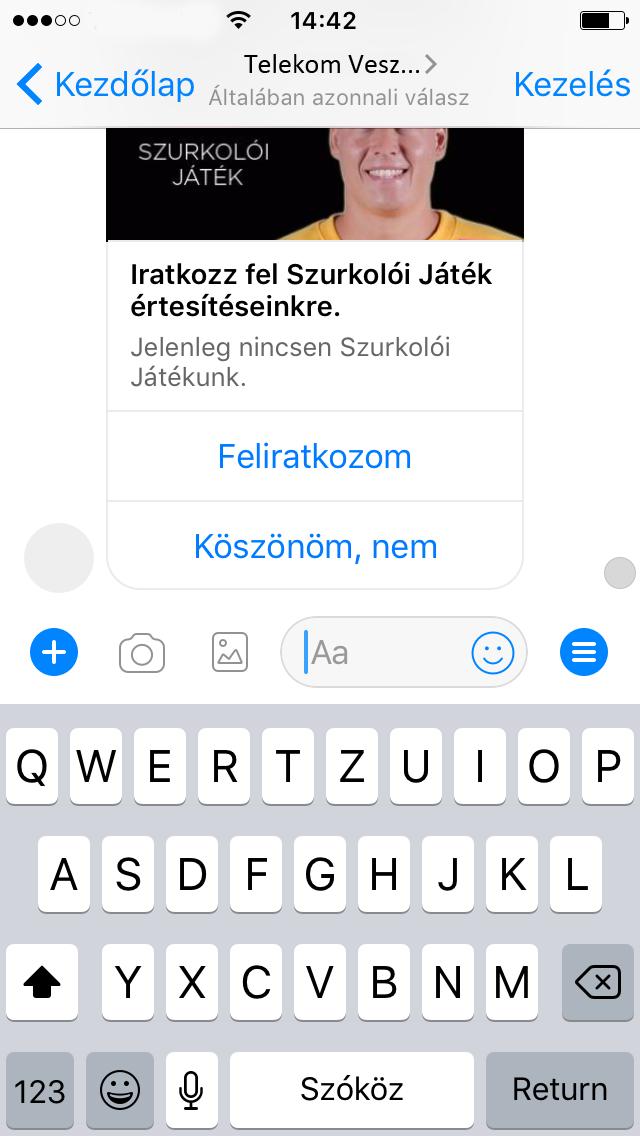 CHATBOT HASZNÁLATA Lehetőségetek van továbbá személyes üzenetet