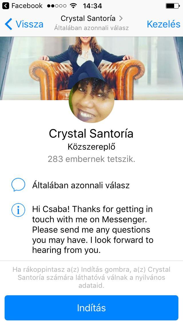 CHATBOT HASZNÁLATA A ChatBot-ot a csapat Facebook oldalán