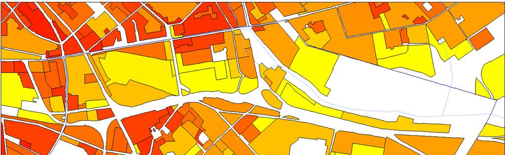 alkalmazott lehatárolások a közterület fő struktúrája (jellemzően fő és gyűjtőúthálózat), valamint az azokon belül funkcionálisan, vagy karakterében jelentősen elváló