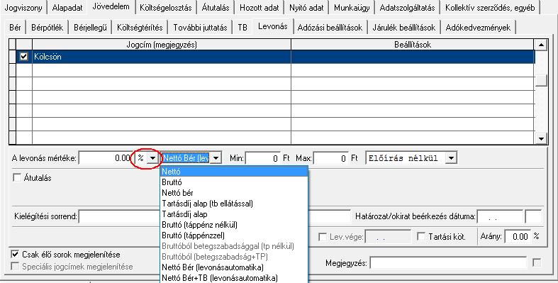 Levonás tényének megállapítása Előírással Előírás nélkül A 8 darabból, vagy akár a 15 darabból álló letiltás jogcímek esetében automatikusan az Előírással felirat fog megjelenni és e mellé kell