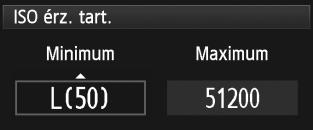 Válassza ki az [ISO-érzékenység 1 beállításai] lehetőséget. A [z2] lapon válassza az [ISOérzékenység beállításai] lehetőséget, majd nyomja meg a <0> gombot. 132 2 3 4 5 Válassza ki az [ISO érz. tart.