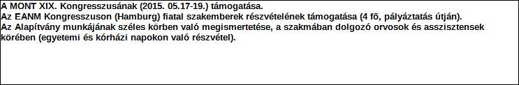 Támogatási program elnevezése: Támogató megnevezése: központi költségvetés Támogatás forrása: önkormányzati költségvetés nemzetközi forrás más gazdálkodó Támogatás időtartama: Támogatási összeg: -