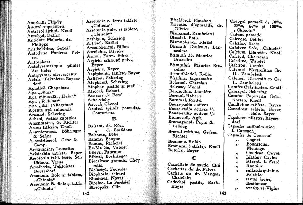 Anorha, Fligily Anuzot supozitorií Antrasol lichid, Knoll Antalgol, Dallaz Antidote Malarí:a,. dr. Philippe Antikokitine,.