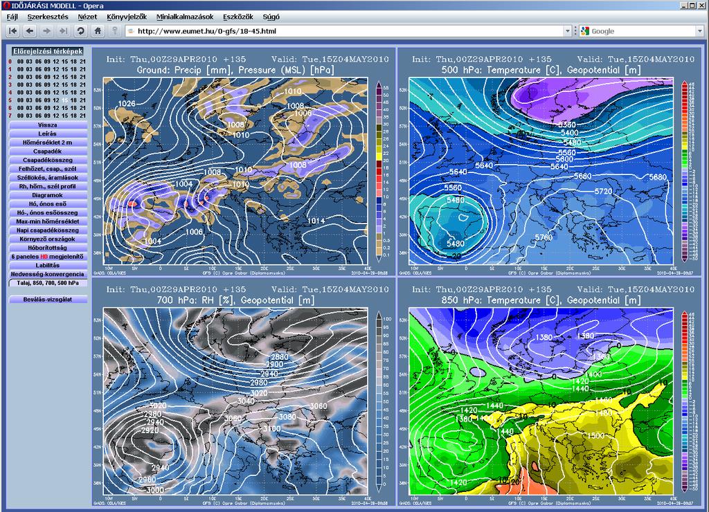24. ábra. 4 paneles internetes megjelenítés, 2010. május 4. 15 UTC. Végezetül a 24.