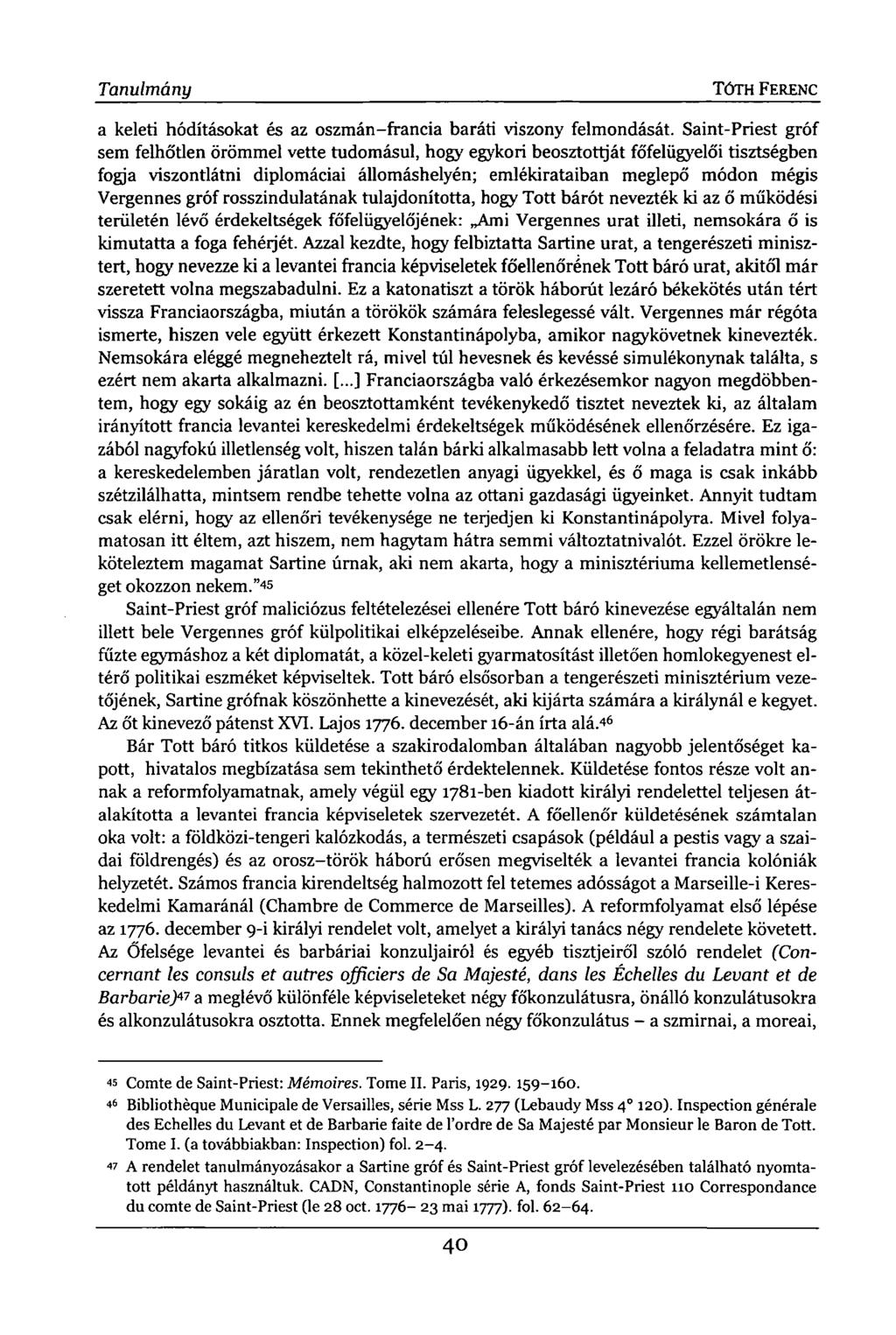 Tanulmány TÓTH FERENC a keleti hódításokat és az oszmán-francia baráti viszony felmondását.