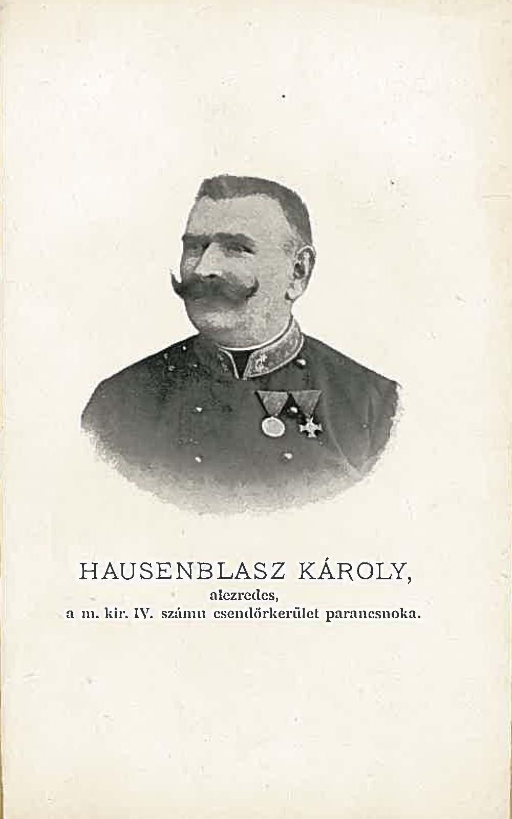 HAUSENBLASZ KÁROLY, aezredes, a