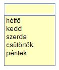 A ComboBox (kombinált lista) Mint már korábban említettük a ComboBox kombinált lista egy egysoros szövegmező és egy egyszeres kiválasztású lista összeépítéséből keletkezett.