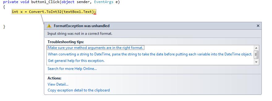 4.4 Kivételkezelő utasítások A C# alkalmazás futása közben fellépő hibákat a kivételkezelés (exception-handling) segítségével tarthatjuk kézben.